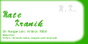 mate kranik business card