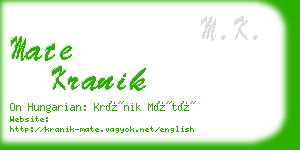 mate kranik business card